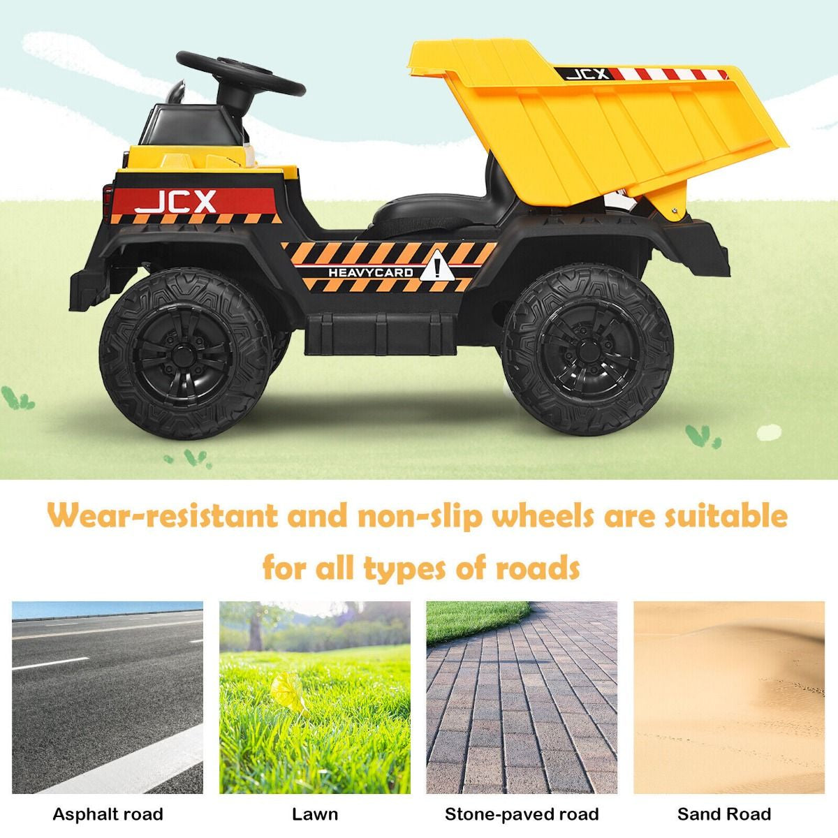 3 Speeds Electric Ride on Dump Truck with Remote Control and Music for Kids