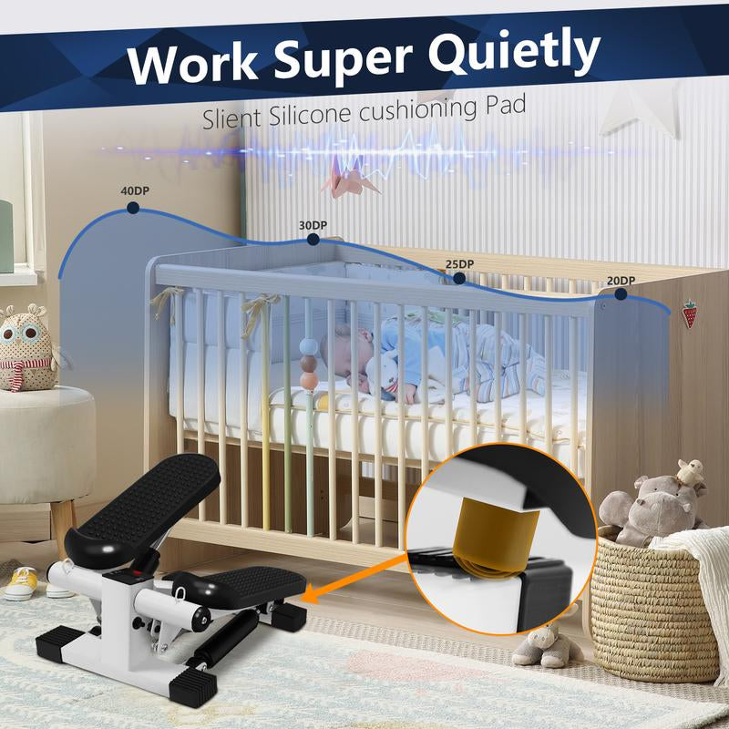 Zenactive Upgraded Version Mini Stepper Health & Fitness for Home Exercise Step Cardio Equipment with Digital Monitor