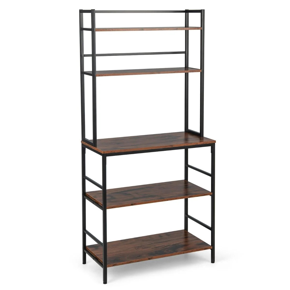 5-Tier Kitchen Bakers Rack with Hutch