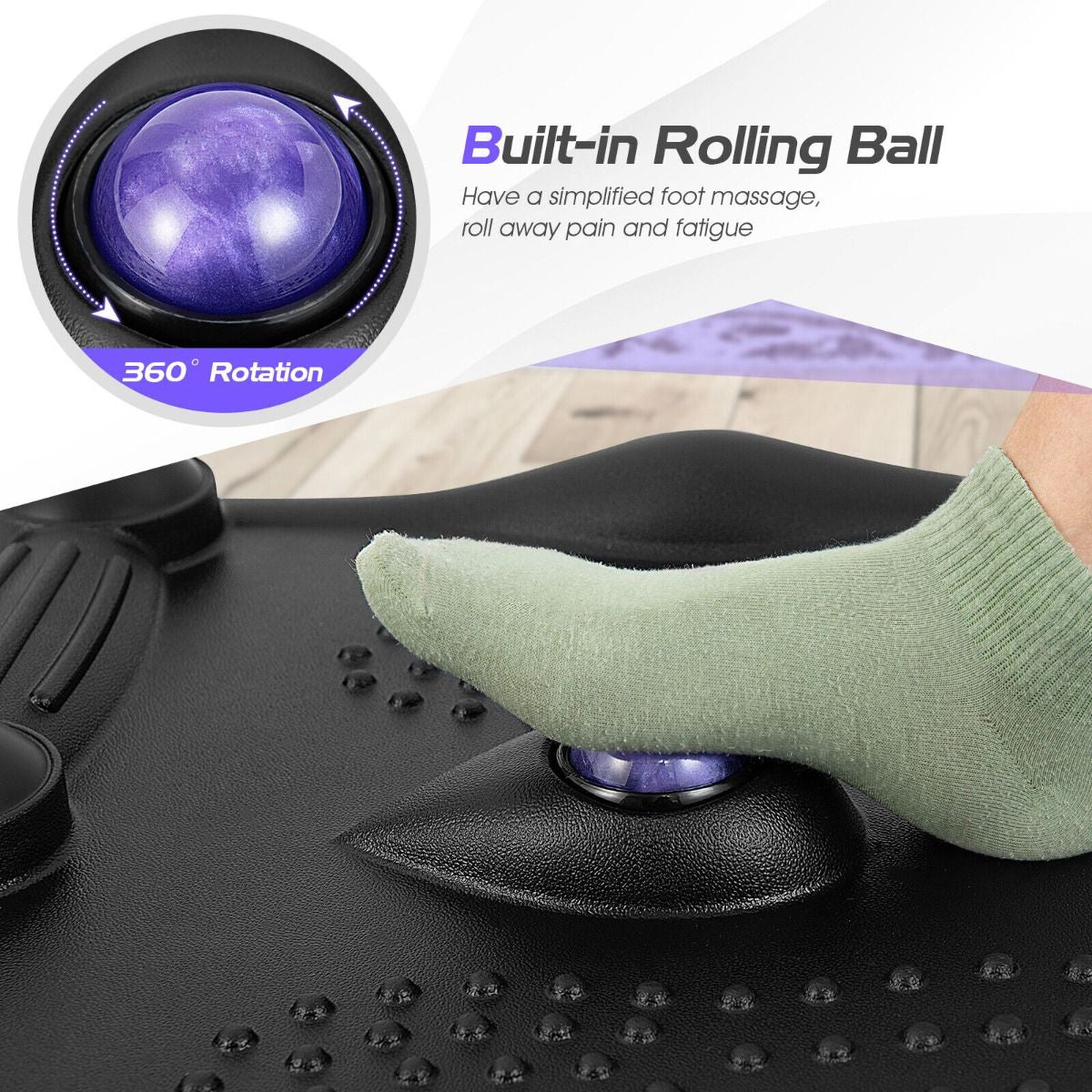 Ergonomic anti Fatigue Mat with Rolling Massage Ball and Points