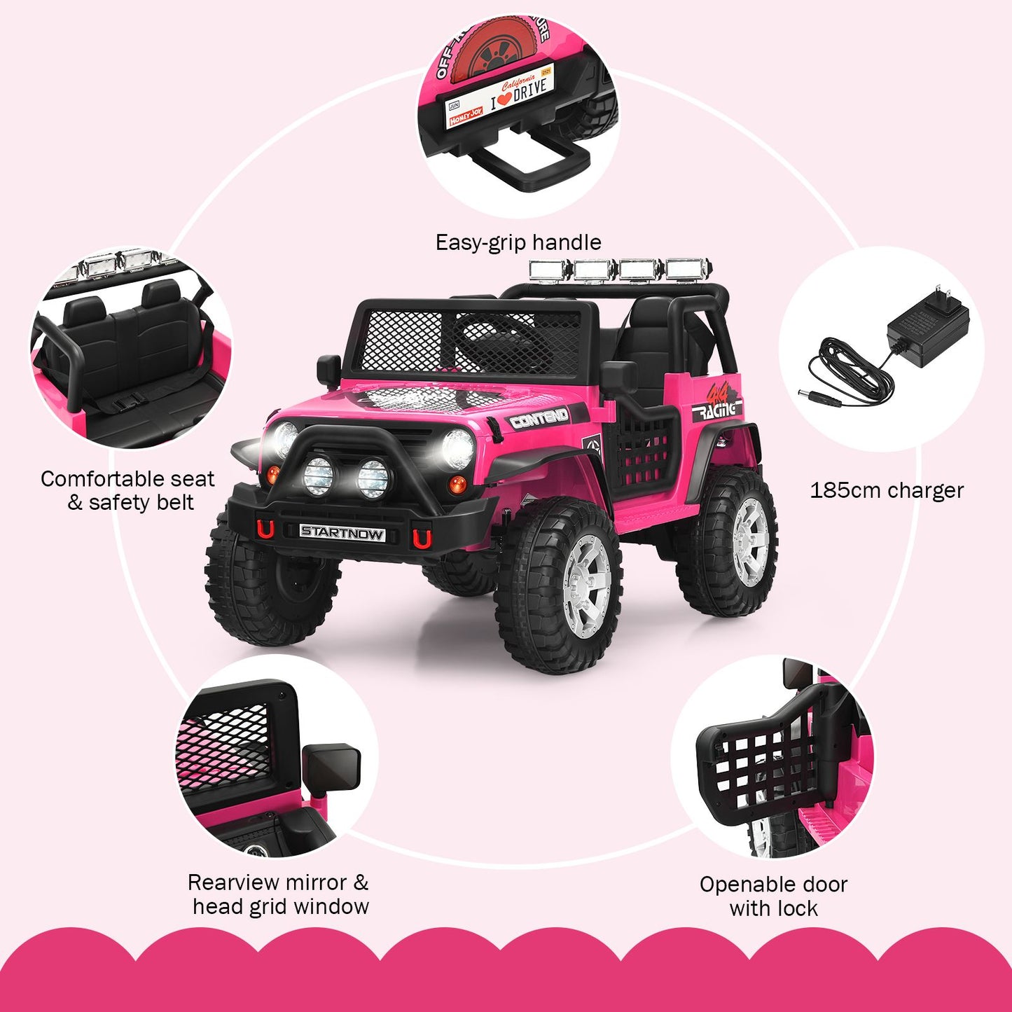 2-Seat Kids Ride on Truck with Parent Remote Control