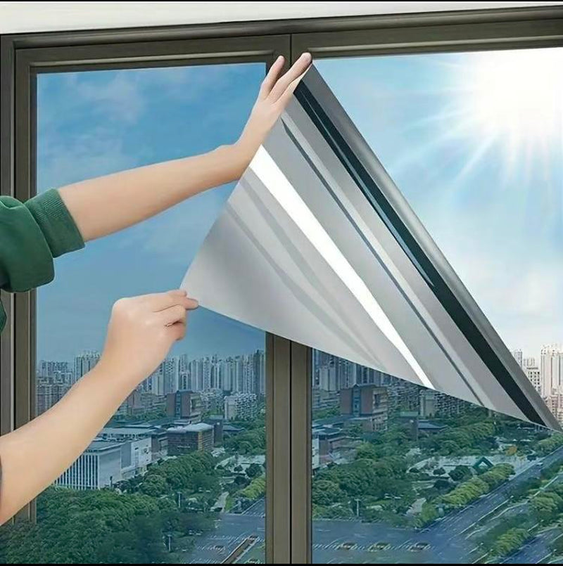 Window Privacy Film One Way, Reflective Mirror for Daytime Home Office Use, UV Sun Blocking, Heat Control17.5 X 78.74 Inches