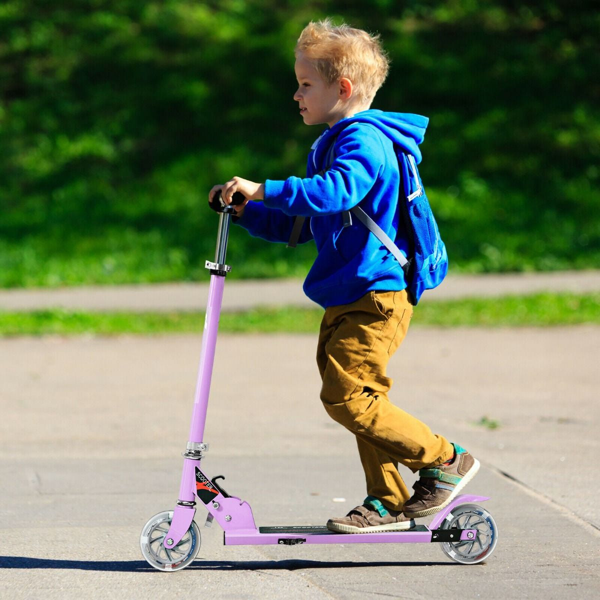 Kids Aluminum Folding Stunt Scooter with LED Wheels