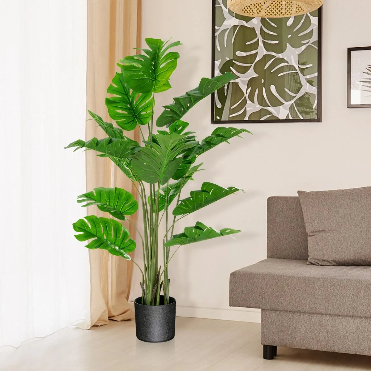 1.2/1.5 Meter Artificial Monstera Plants for Indoor Decoration