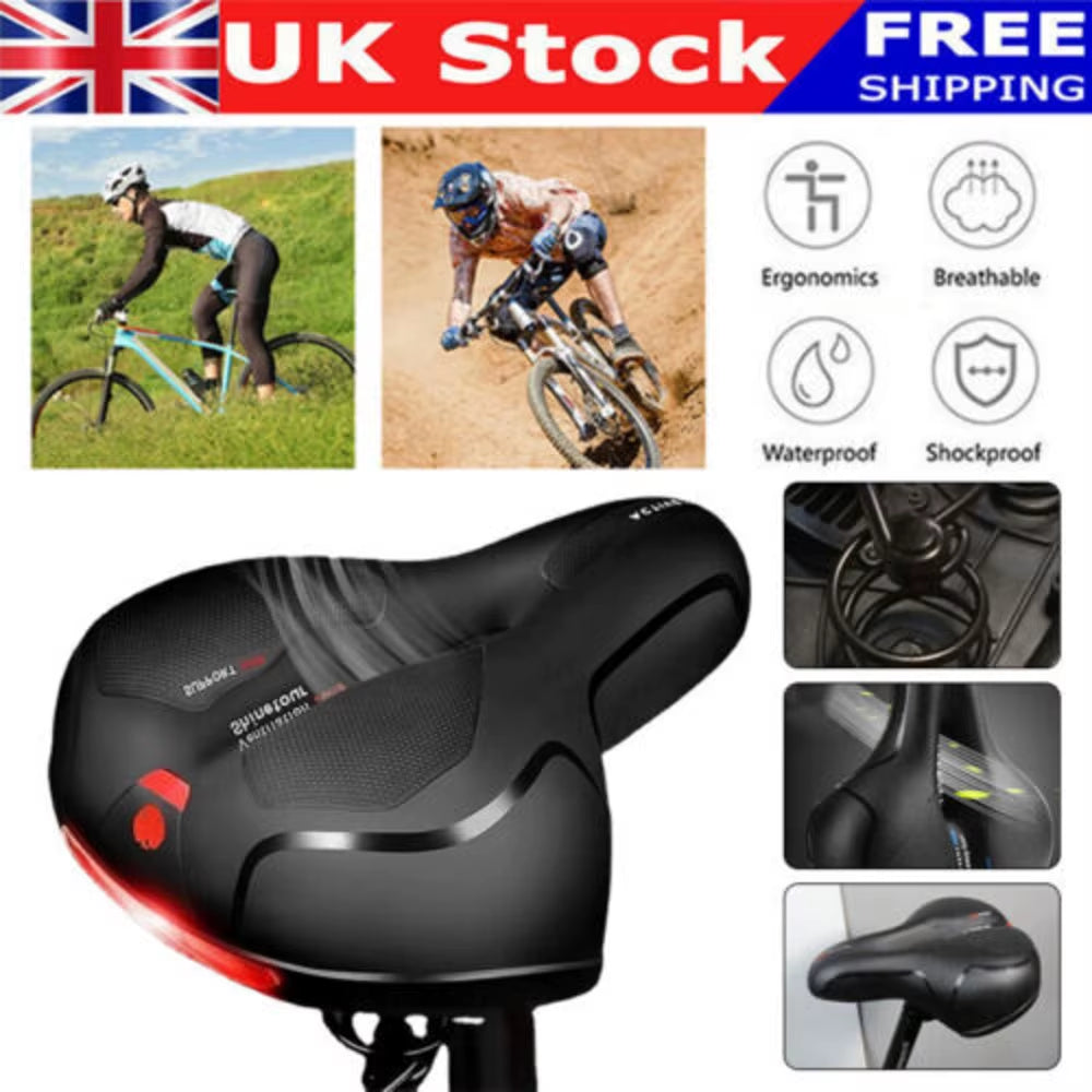 WIDE BIG BUM BIKE BICYCLE GEL CRUISER EXTRA COMFORT SPORTY SOFT PAD SADDLE SEAT~