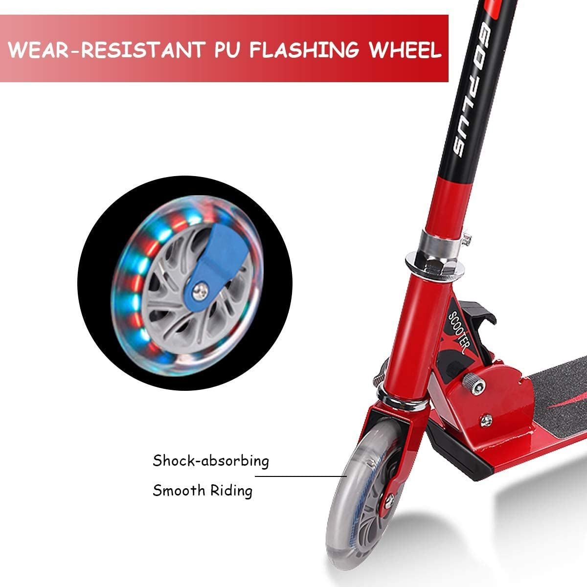 Kids Aluminum Folding Stunt Scooter with LED Wheels