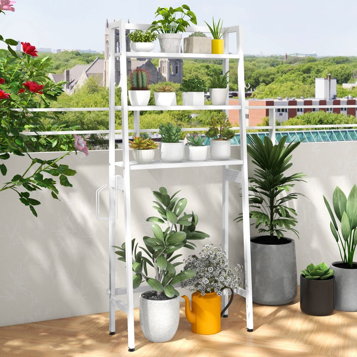 Over the Toilet Storage Shelf with Adjustable Adjustable Bottom Bar