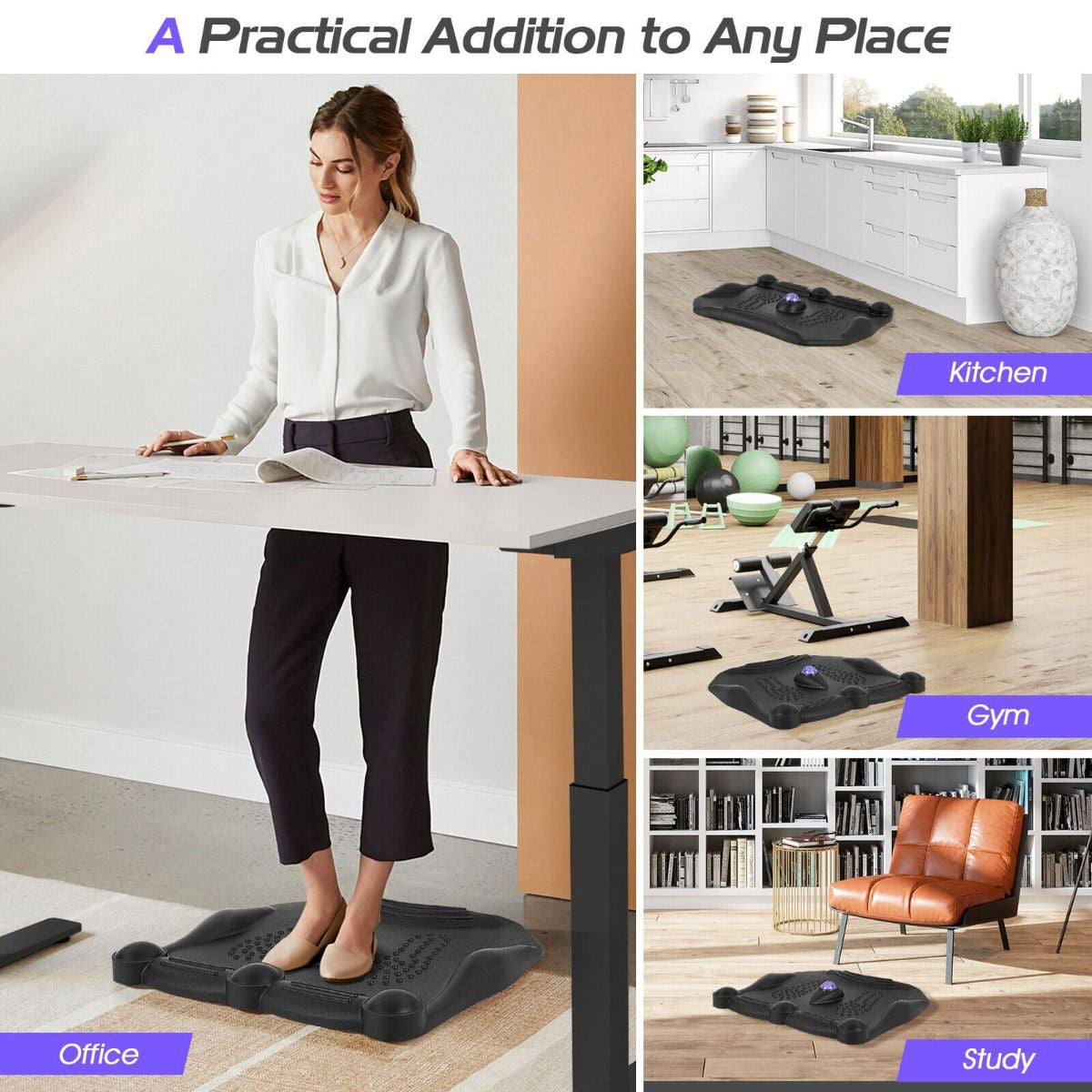 Ergonomic anti Fatigue Mat with Rolling Massage Ball and Points