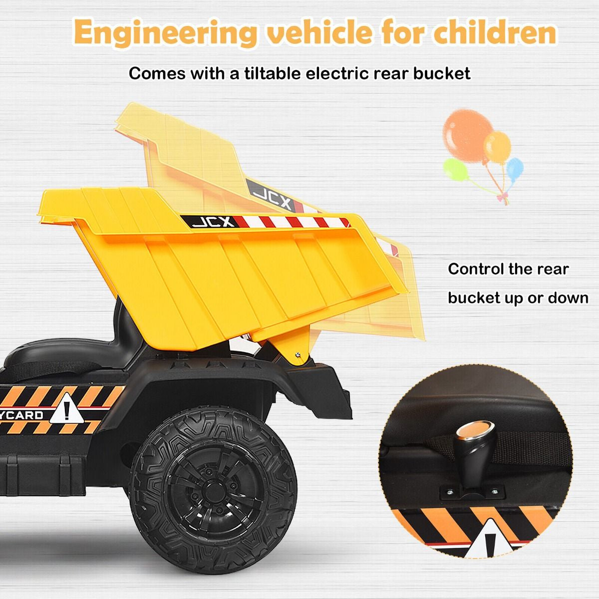 3 Speeds Electric Ride on Dump Truck with Remote Control and Music for Kids