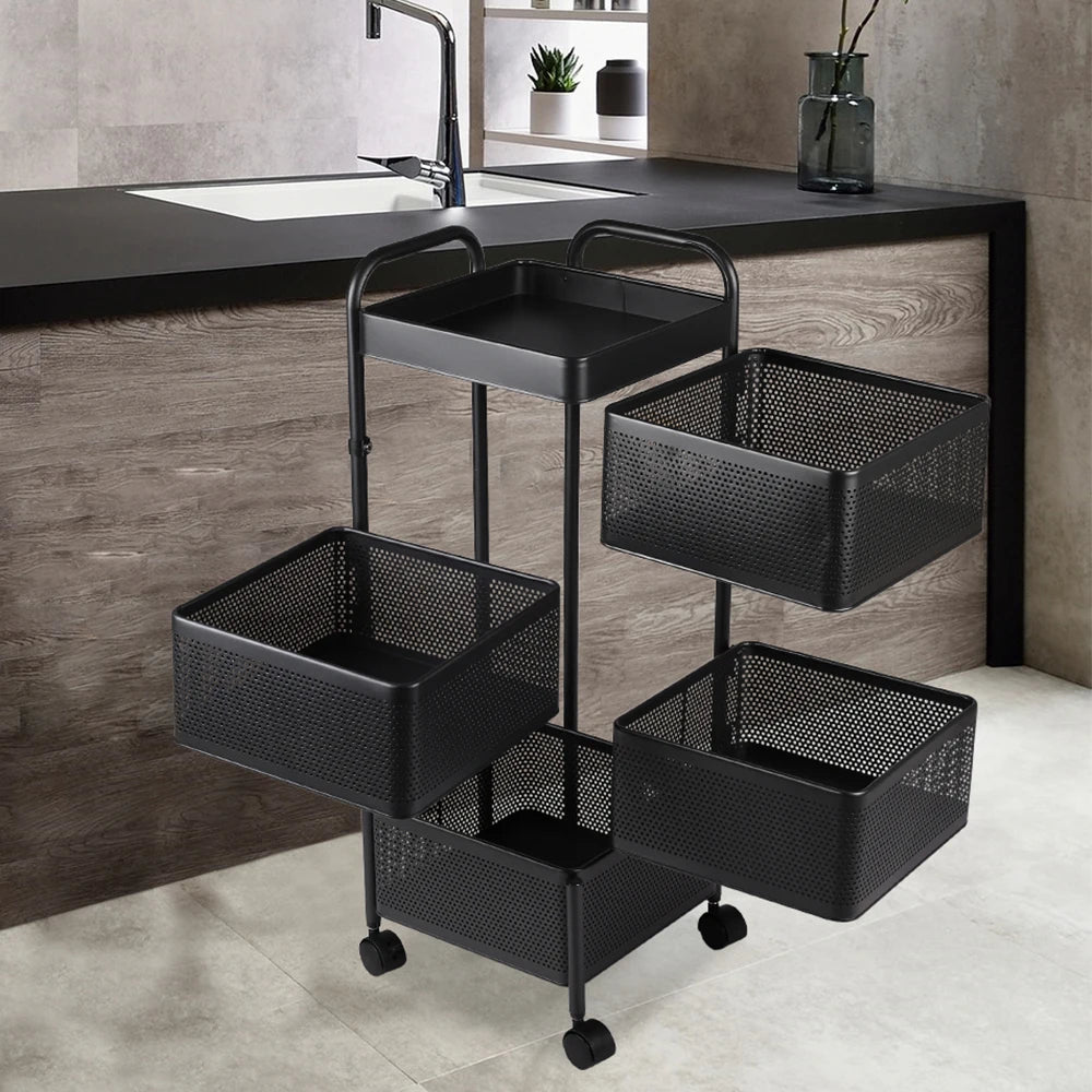 Multi-Functional Storage Rack Vegetable Basket Removable Rotating Kitchen Shelving Shelf Trolley Furniture Home