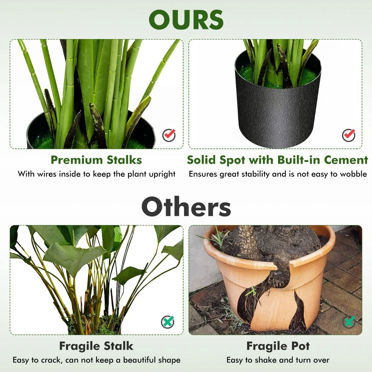 1.2/1.5 Meter Artificial Monstera Plants for Indoor Decoration