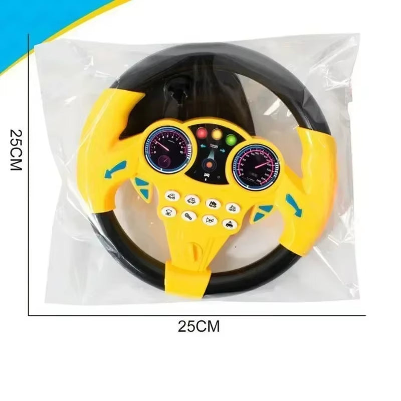 Infant Shining Simulation Steering Wheel Toys, Kids Early Education Co-pilots Stroller