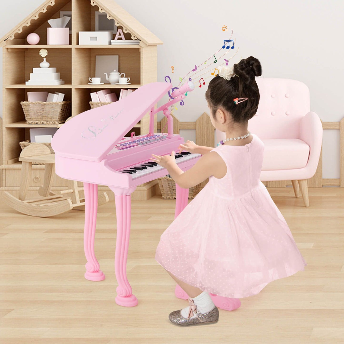 37-Key Kids Piano Keyboards with Microphone and Teaching Mode