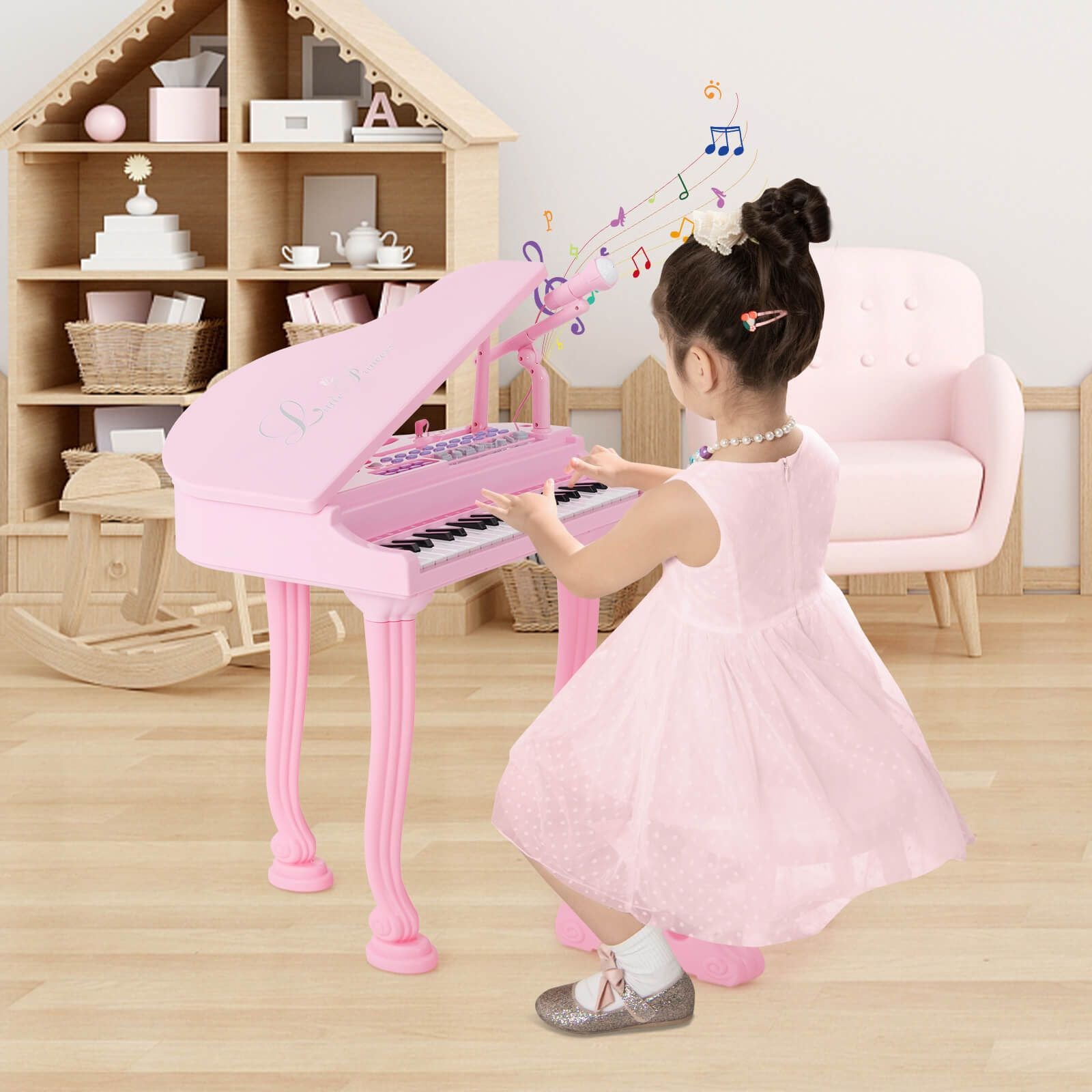 37-Key Kids Piano Keyboards with Microphone and Teaching Mode