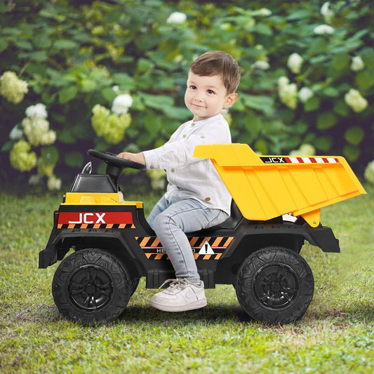 3 Speeds Electric Ride on Dump Truck with Remote Control and Music for Kids