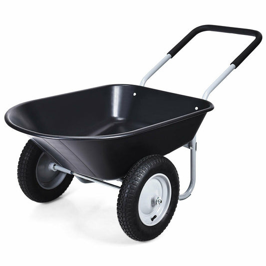 2-Wheeled Wheelbarrow with Pneumatic Tires and Handle