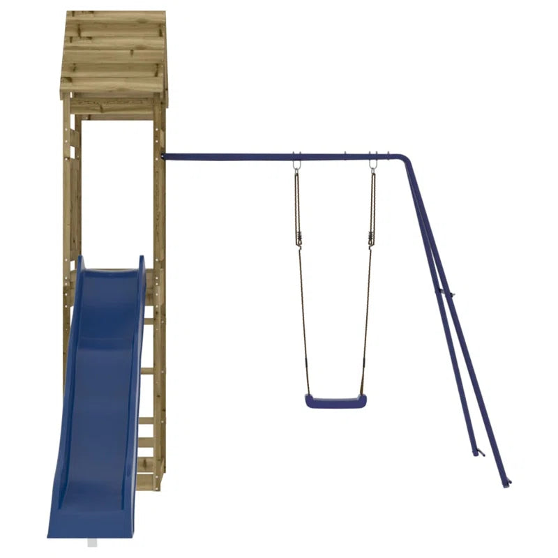 Guillen  Pine Swing Set with Swing(S) , Slide(S)