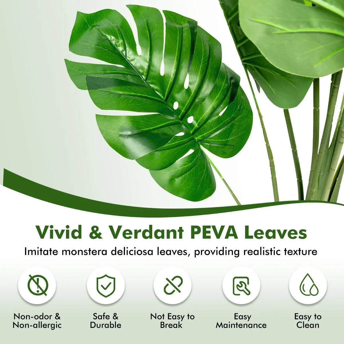 1.2/1.5 Meter Artificial Monstera Plants for Indoor Decoration
