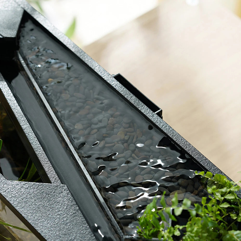 Small Fish Tank Aquarium Tank Build-In Light Water Pump Clear Cover Ecological Cycle System Acrylic Rectangular Fish Tank