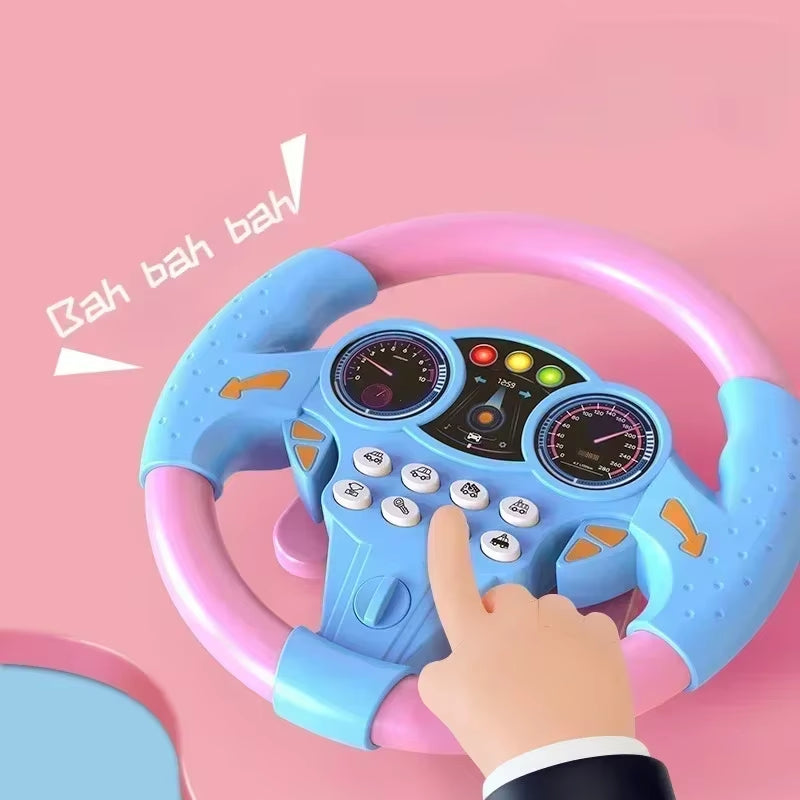 Infant Shining Simulation Steering Wheel Toys, Kids Early Education Co-pilots Stroller