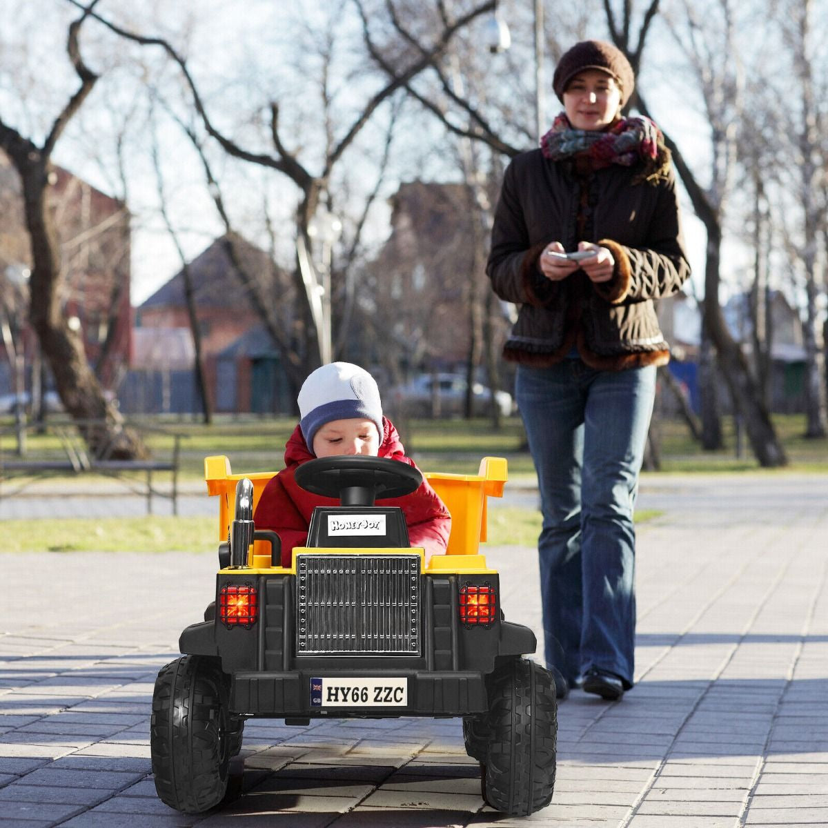 3 Speeds Electric Ride on Dump Truck with Remote Control and Music for Kids