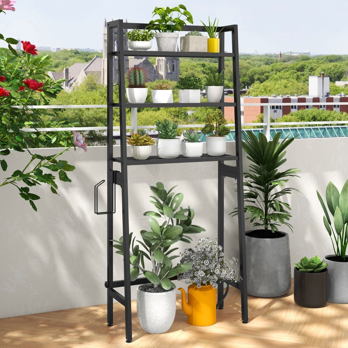 Over the Toilet Storage Shelf with Adjustable Adjustable Bottom Bar