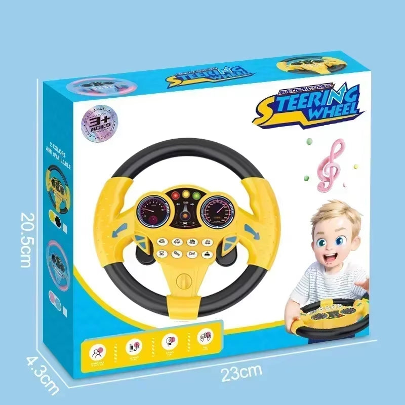 Infant Shining Simulation Steering Wheel Toys, Kids Early Education Co-pilots Stroller