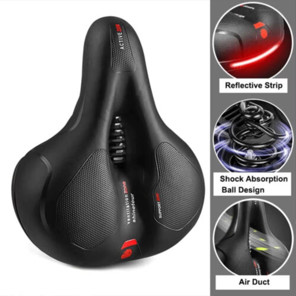 WIDE BIG BUM BIKE BICYCLE GEL CRUISER EXTRA COMFORT SPORTY SOFT PAD SADDLE SEAT~