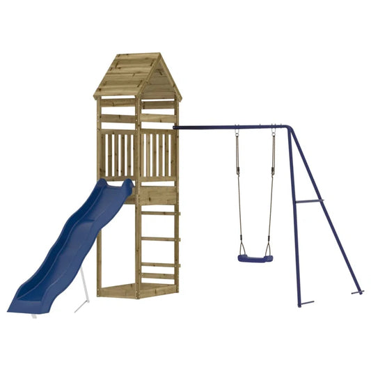 Guillen  Pine Swing Set with Swing(S) , Slide(S)