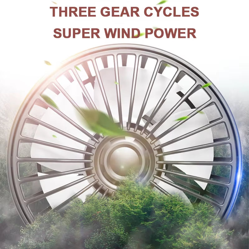 Cooling Car Fan Headrest Double Head Fans for Rear Seat 180Cm USB Cable Free-Adjustment 3-Speed Strong Wind Auto Fan