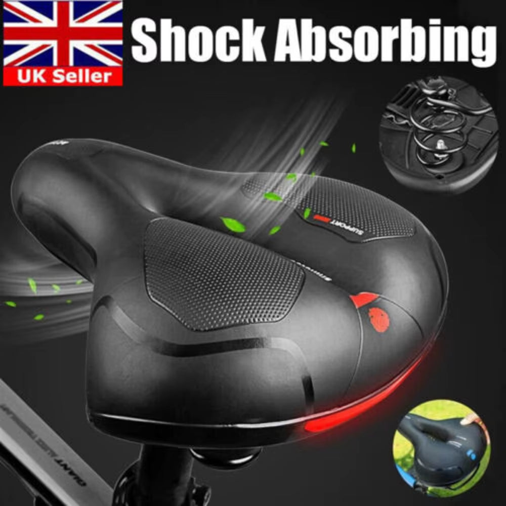 WIDE BIG BUM BIKE BICYCLE GEL CRUISER EXTRA COMFORT SPORTY SOFT PAD SADDLE SEAT~