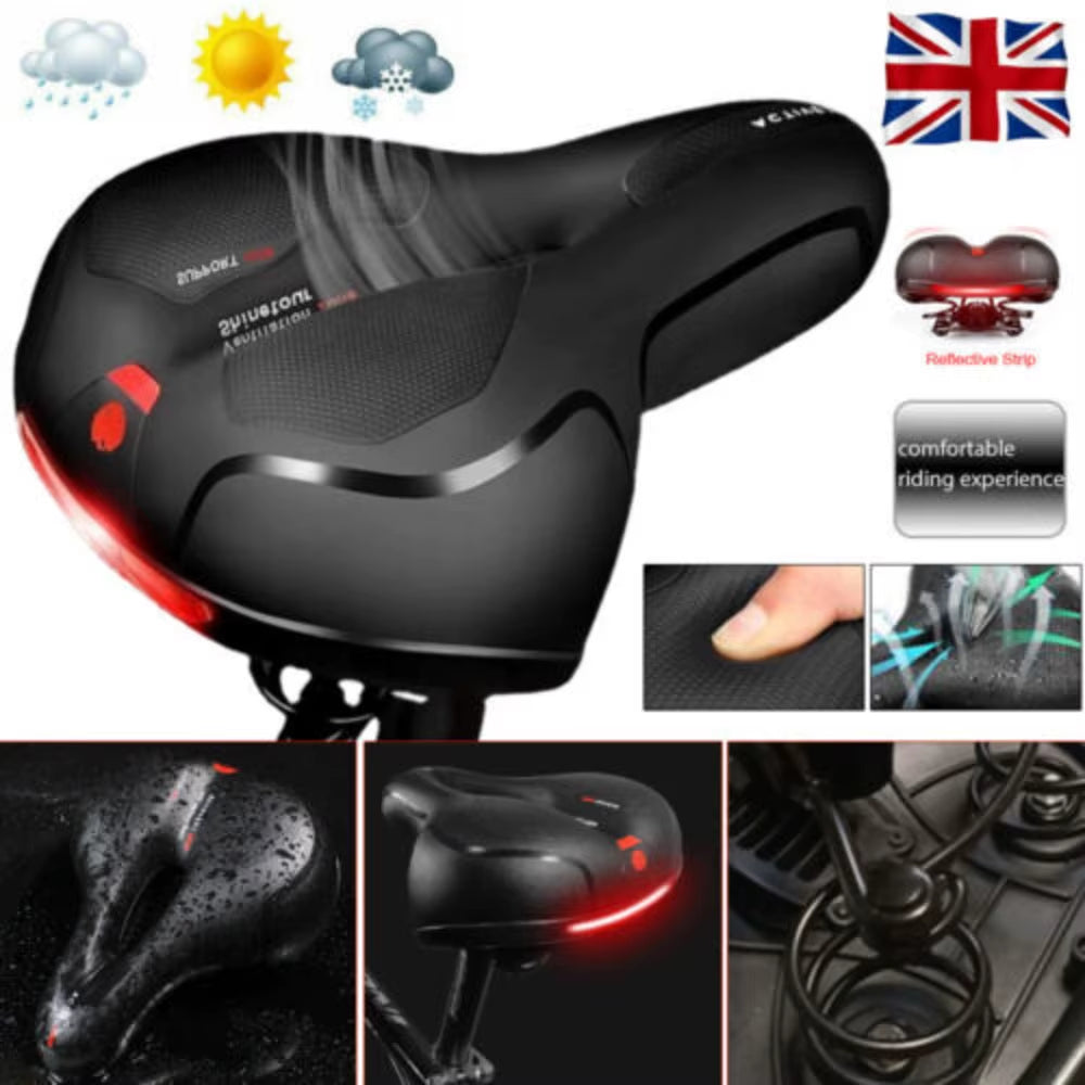 WIDE BIG BUM BIKE BICYCLE GEL CRUISER EXTRA COMFORT SPORTY SOFT PAD SADDLE SEAT~