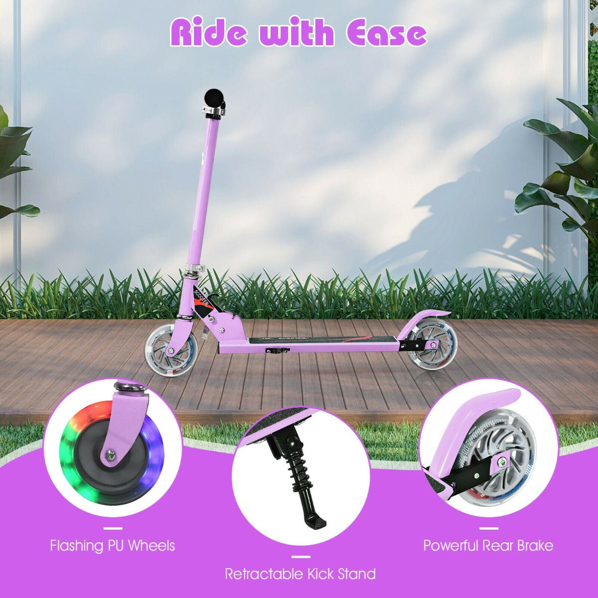 Kids Aluminum Folding Stunt Scooter with LED Wheels