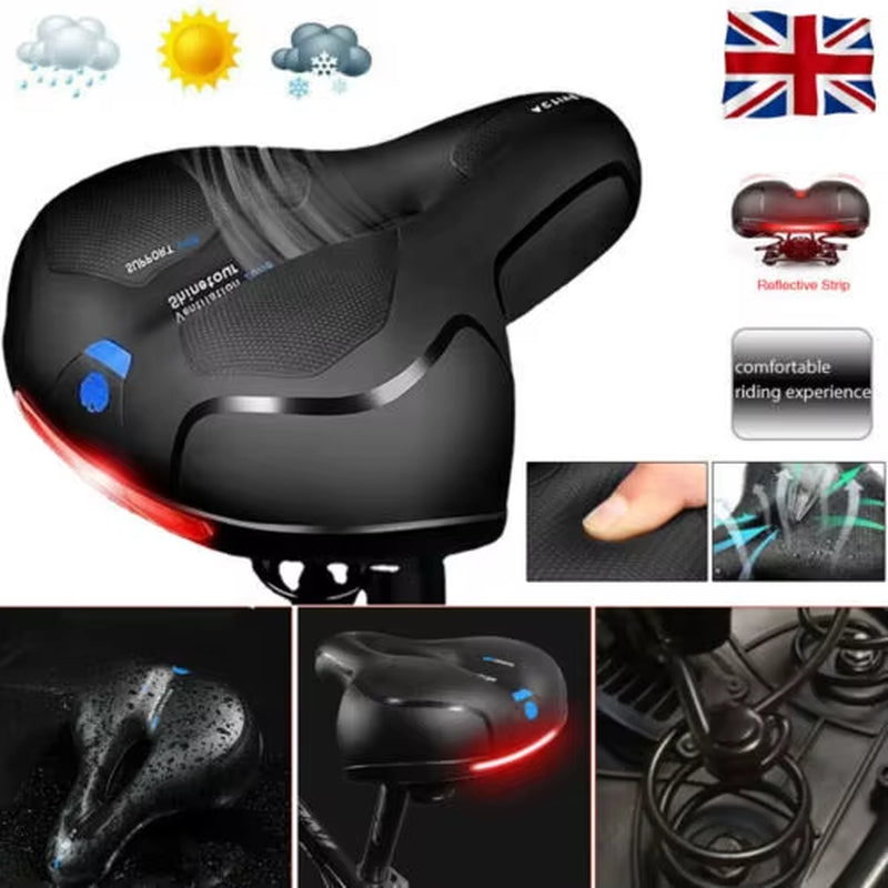 WIDE BIG BUM BIKE BICYCLE GEL CRUISER EXTRA COMFORT SPORTY SOFT PAD SADDLE SEAT~