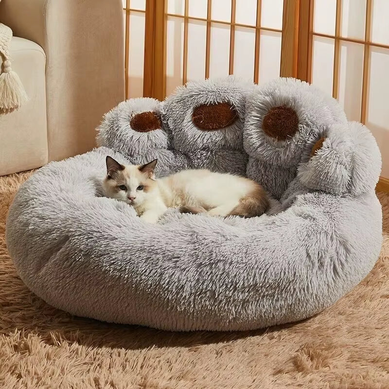 60/90Cm Large Fluffy Cat & Dog Bed, Super Soft Cat House Plush Cat Nest Winter Warm Dog Pet Bed