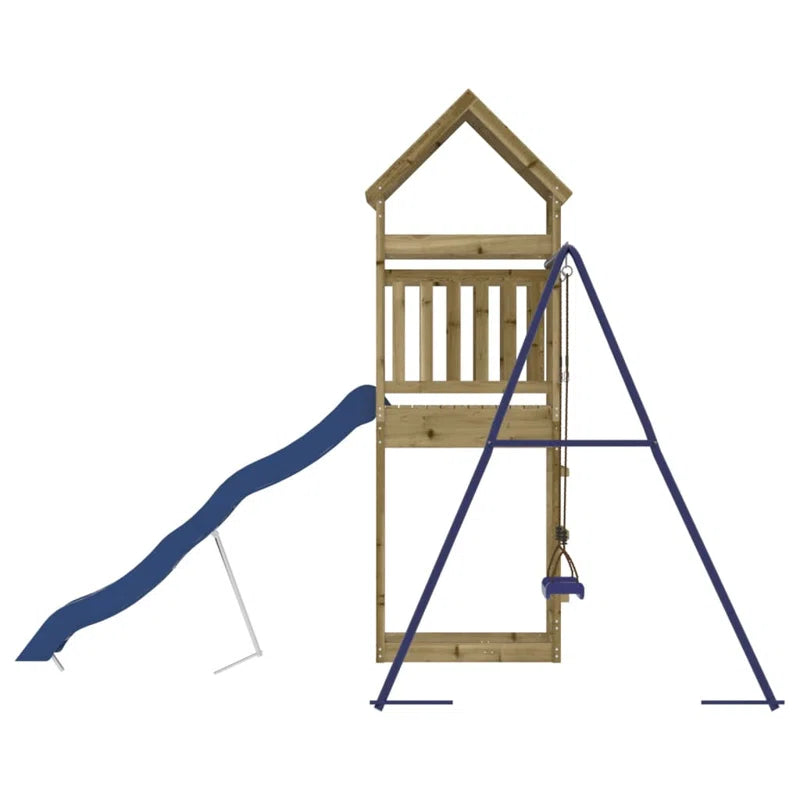 Guillen  Pine Swing Set with Swing(S) , Slide(S)