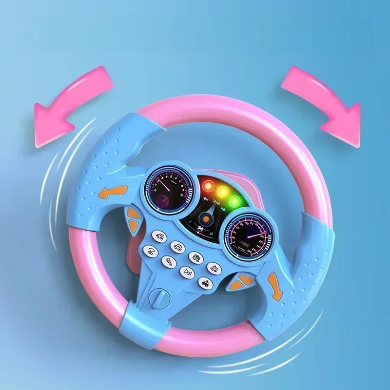 Infant Shining Simulation Steering Wheel Toys, Kids Early Education Co-pilots Stroller