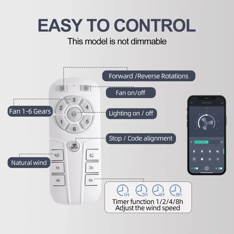 Socher 8 - Blade 48.5Cm Boho Rattan Caged Ceiling Fan with Light Kit and Remote Control