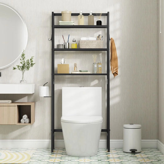 Over the Toilet Storage Shelf with Adjustable Adjustable Bottom Bar