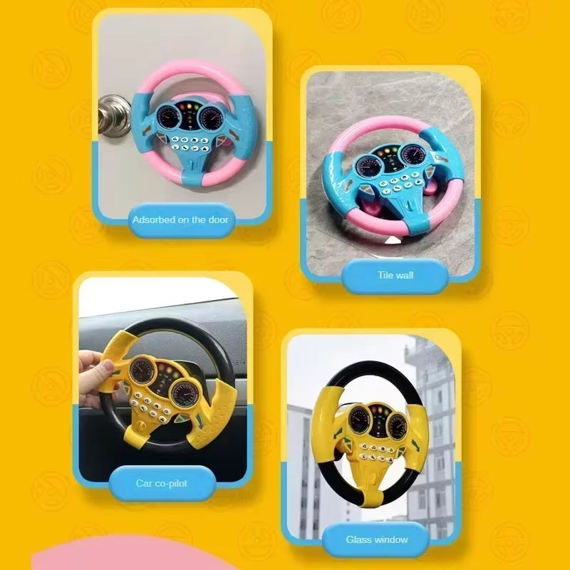 Infant Shining Simulation Steering Wheel Toys, Kids Early Education Co-pilots Stroller