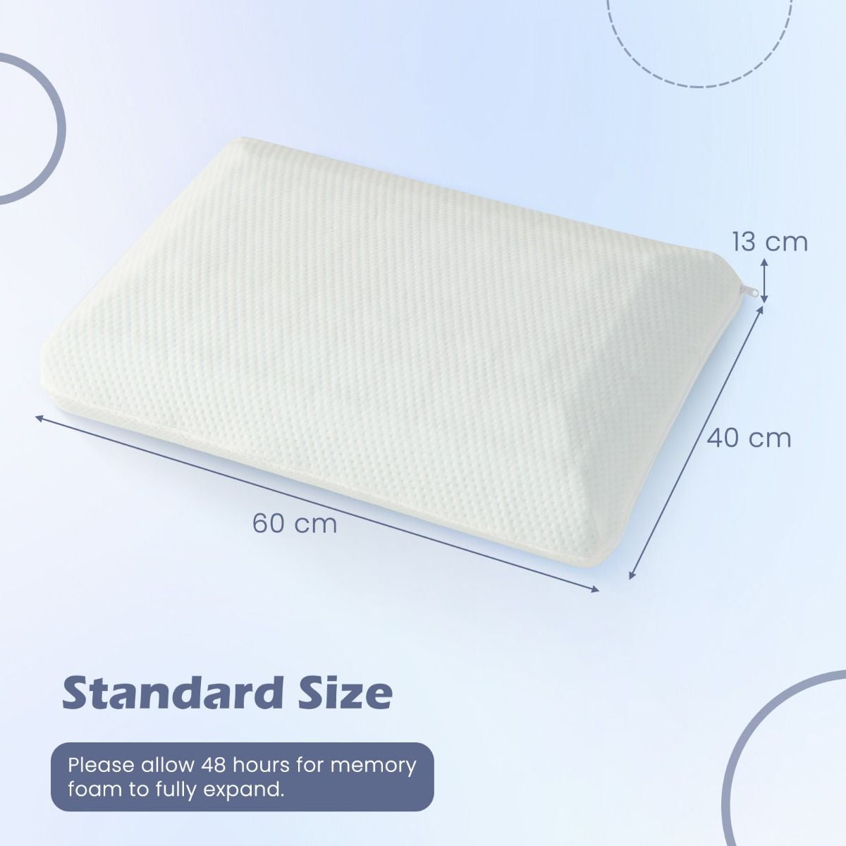 Bamboo Charcoal Memory Foam Pillow Set of 2 with Detachable and Machine-Washable Pillowcase