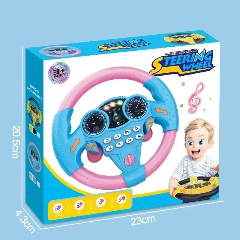 Infant Shining Simulation Steering Wheel Toys, Kids Early Education Co-pilots Stroller