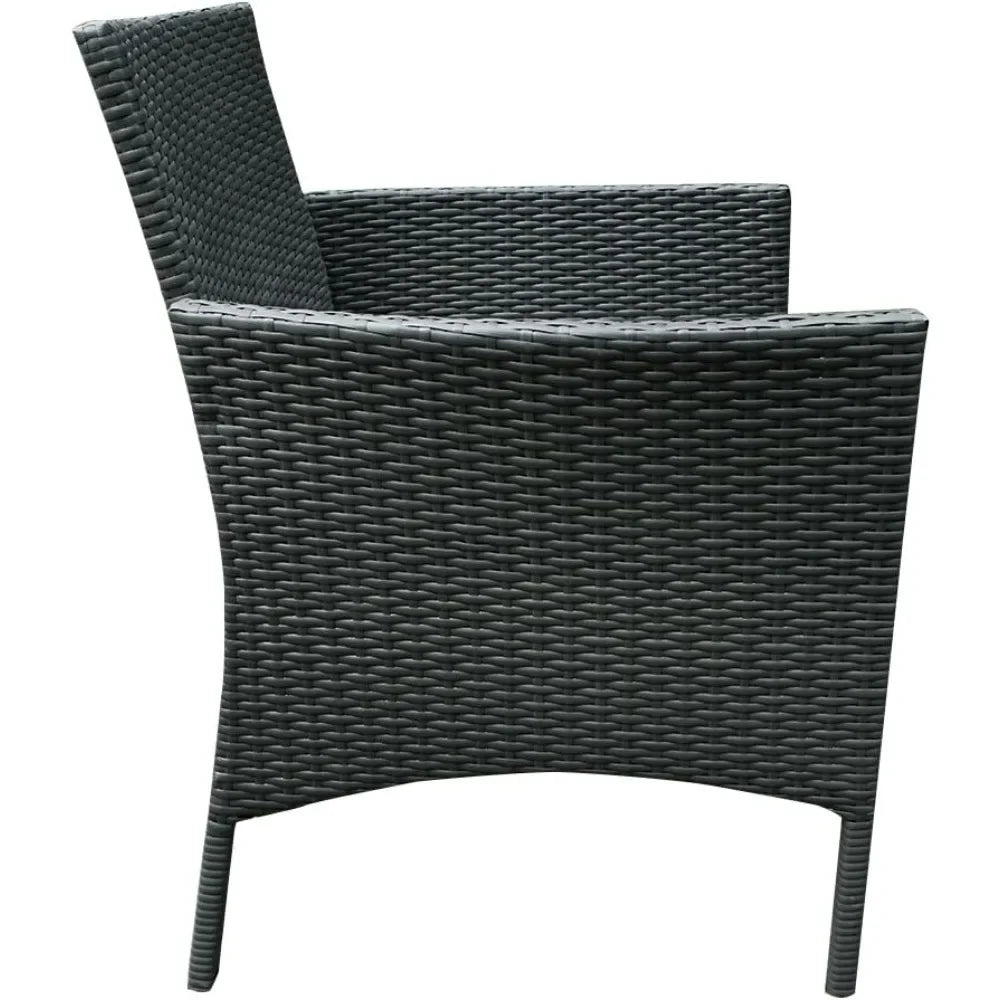 Rattan Garden Furniture 4 Piece Set Table Sofa Chair Patio Outdoor Conservatory Indoor, Mixed Grey